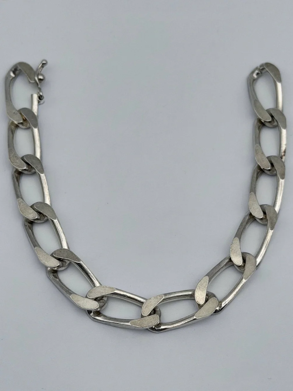 Vintage 925 Sterling Silver Big Curb Link Bracelet 8